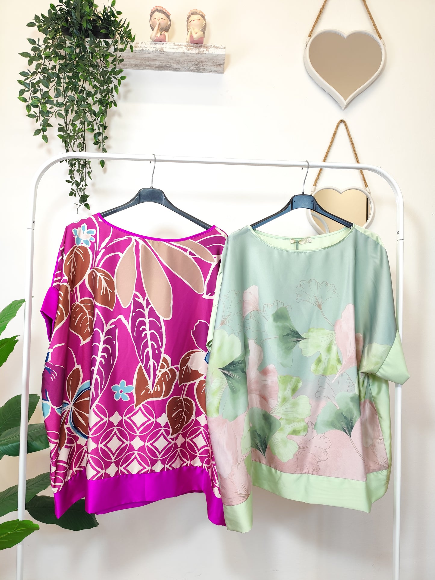 Blusa oversize stampa floreale