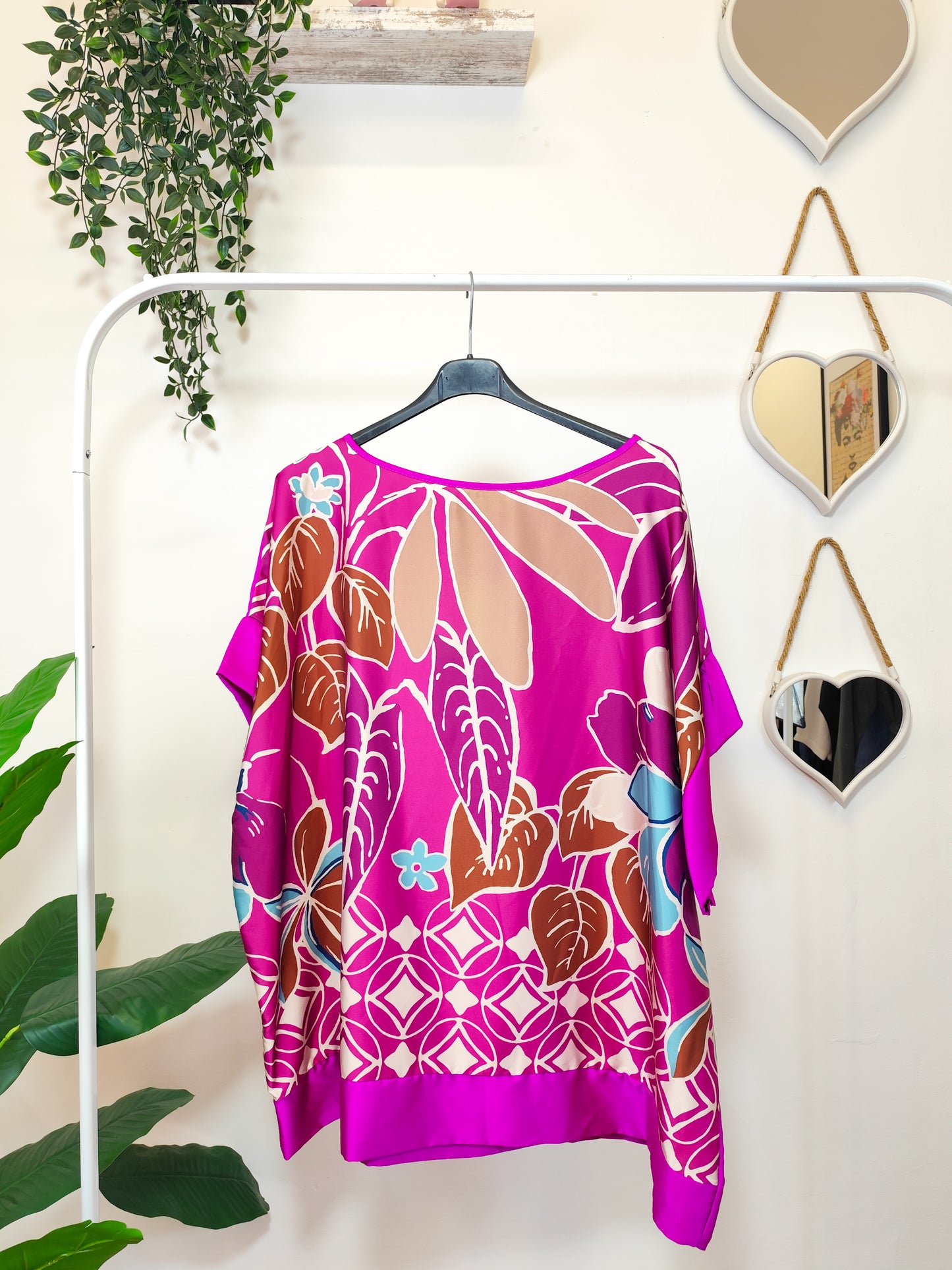 Blusa oversize stampa floreale