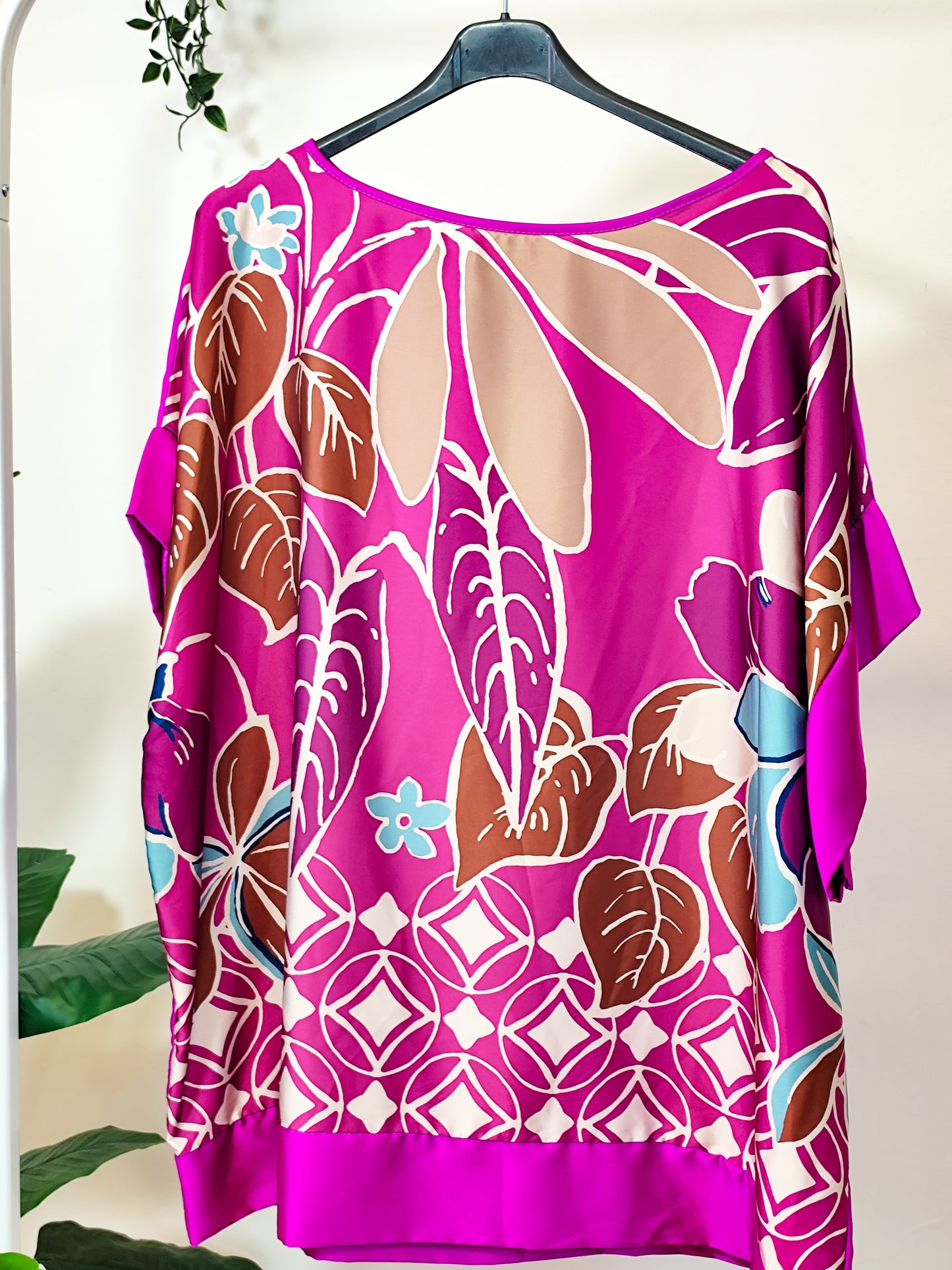 Blusa oversize stampa floreale