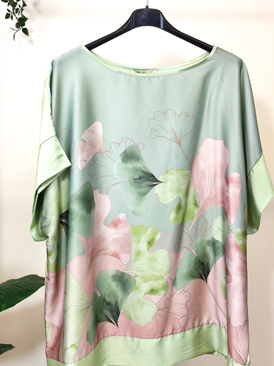 Blusa oversize stampa floreale