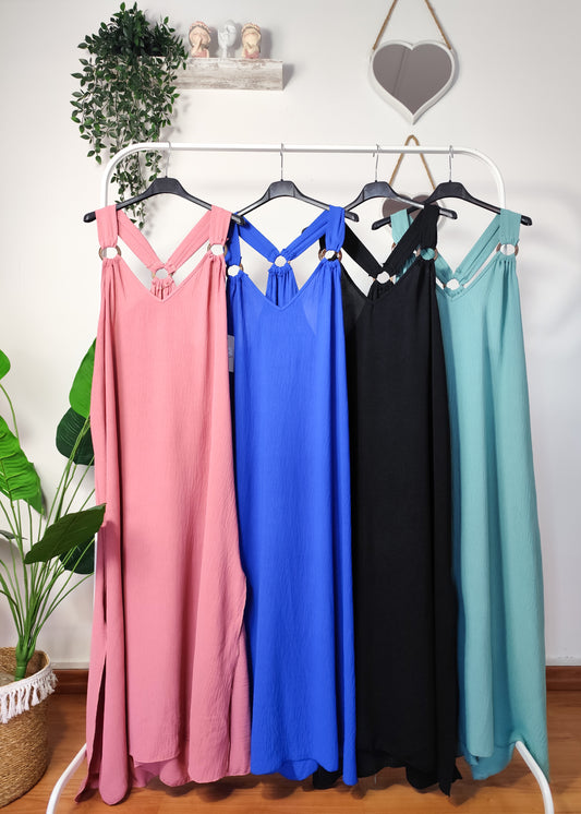 Vestito lungo con intreccio