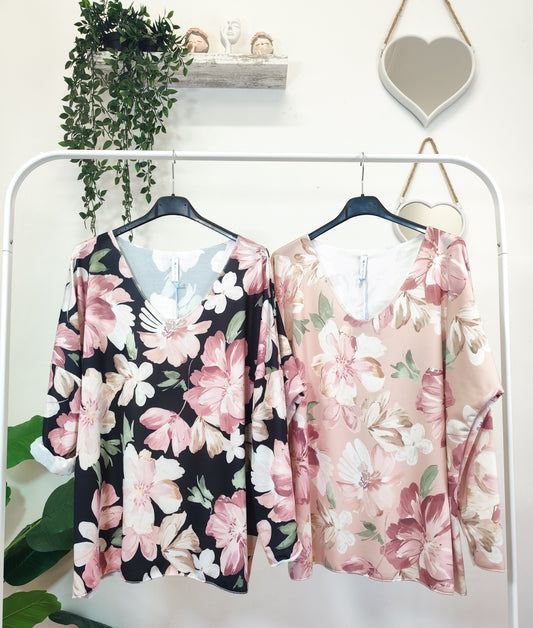 Maglia basic stampa floreale