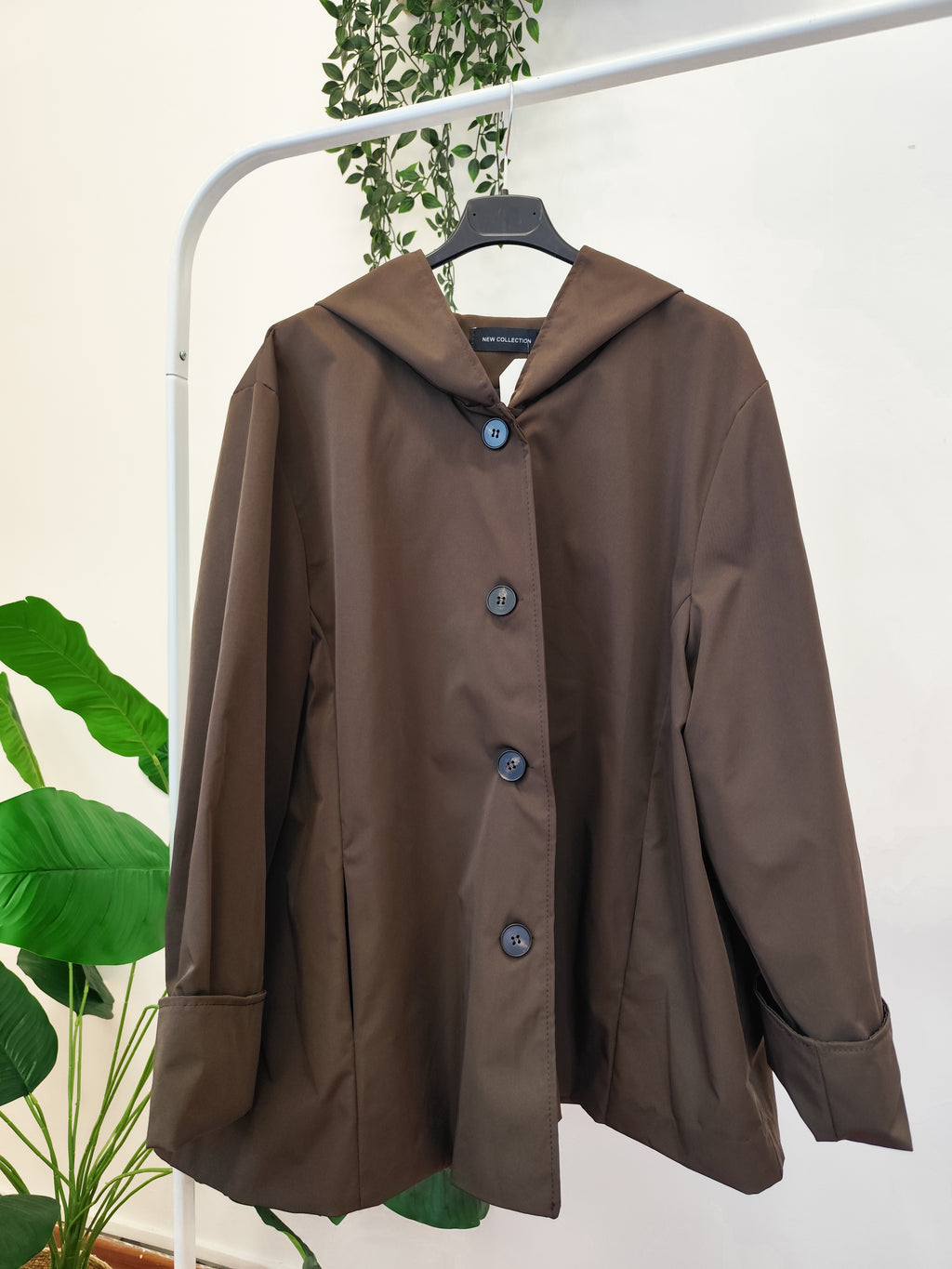 Trench Corto Donna Leggero con Cappuccio