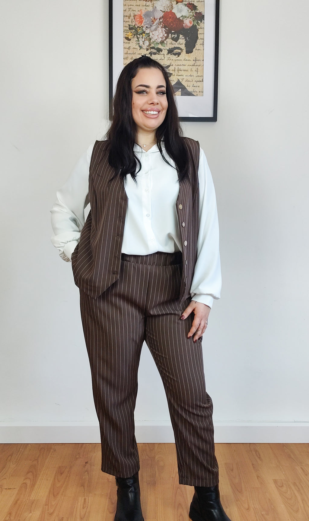 Completo Curvy gessato