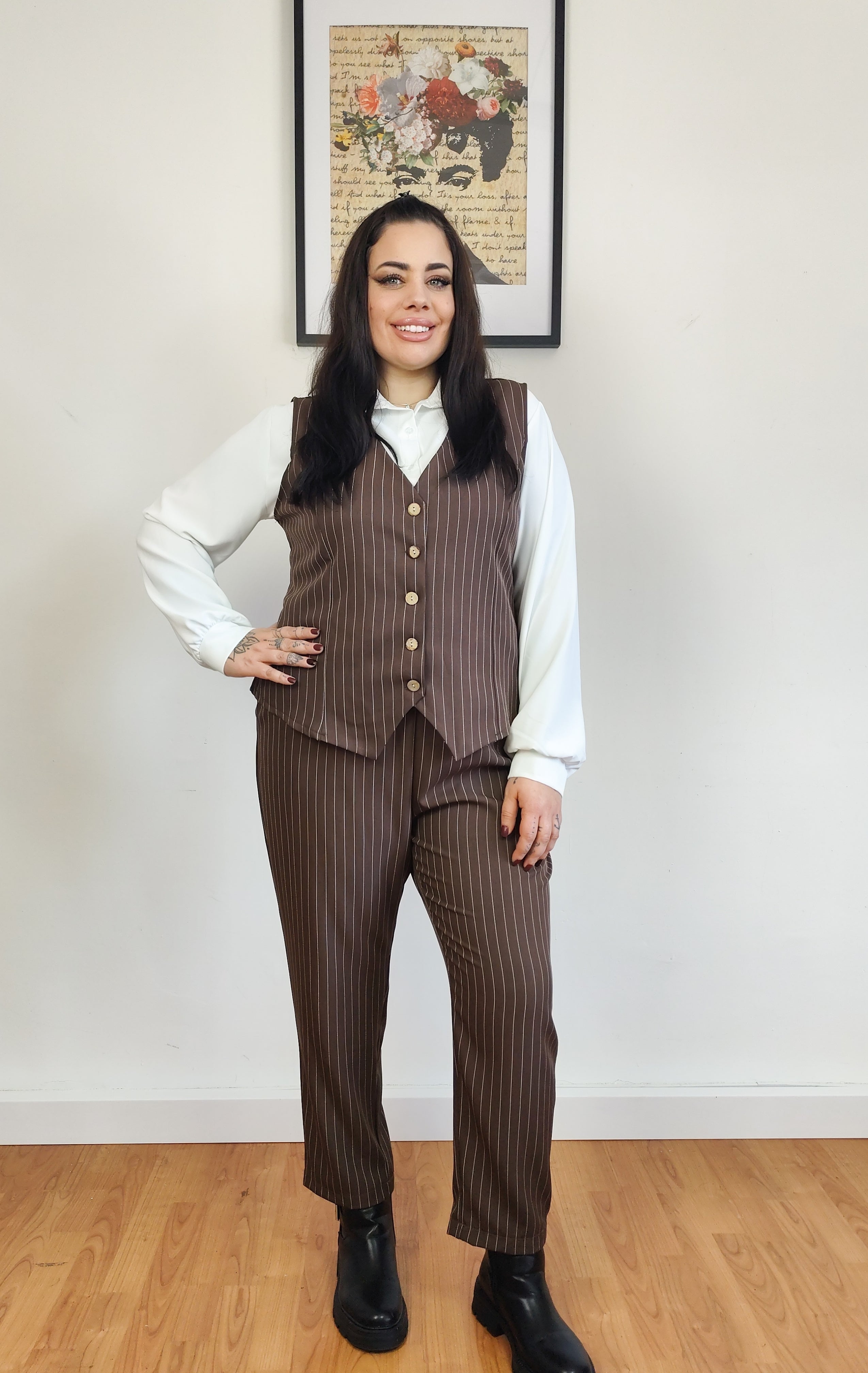 Completo Curvy gessato