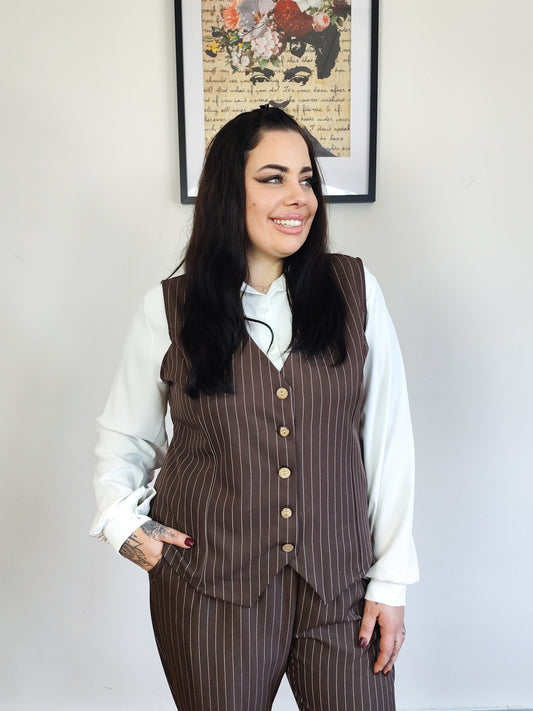 Completo Curvy gessato