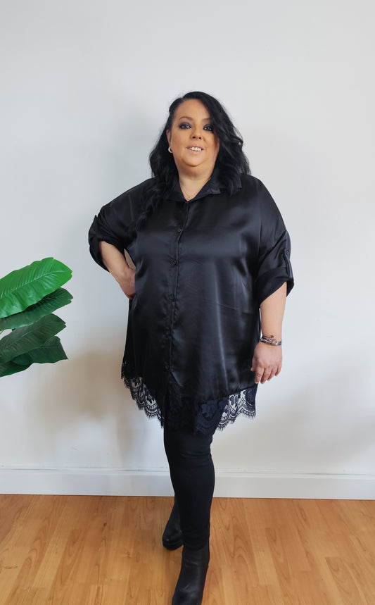 Camicione raso e pizzo