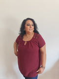 maglia curvy con inserti in pizzo