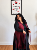 Gilet curvy scamosciato con frange e borchiette