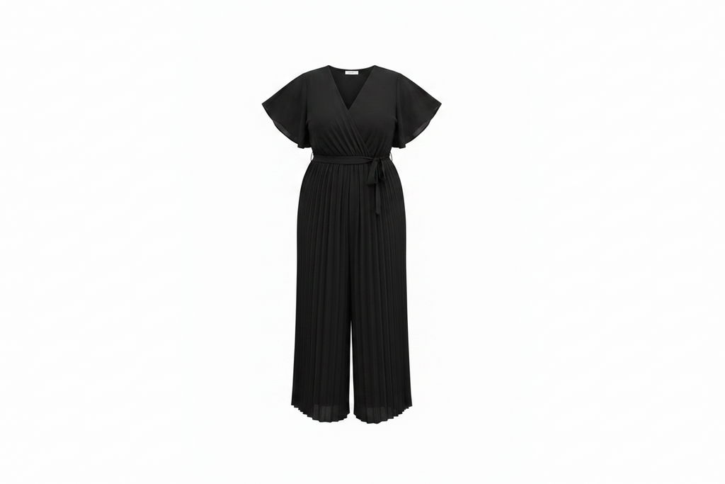 Tuta Plissé Curvy con Cintura