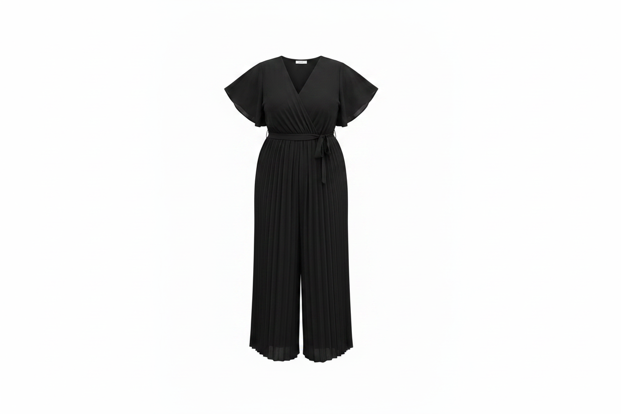 Tuta Plissé Curvy con Cintura