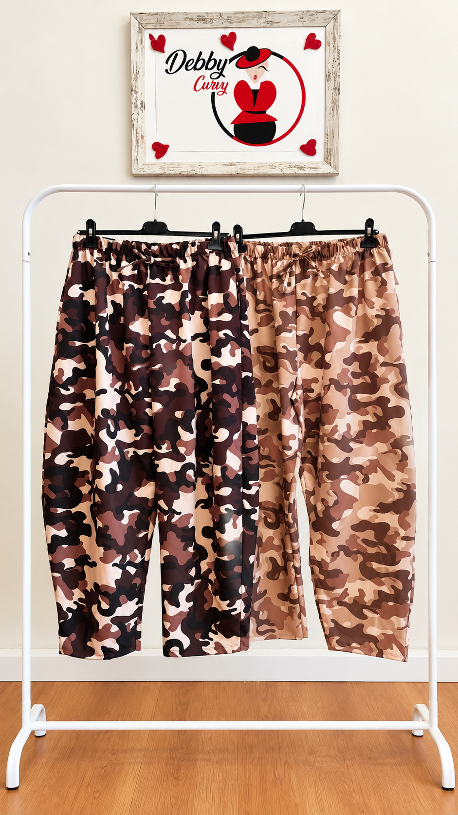 Pantaloni Curvy Camouflage con Coulisse