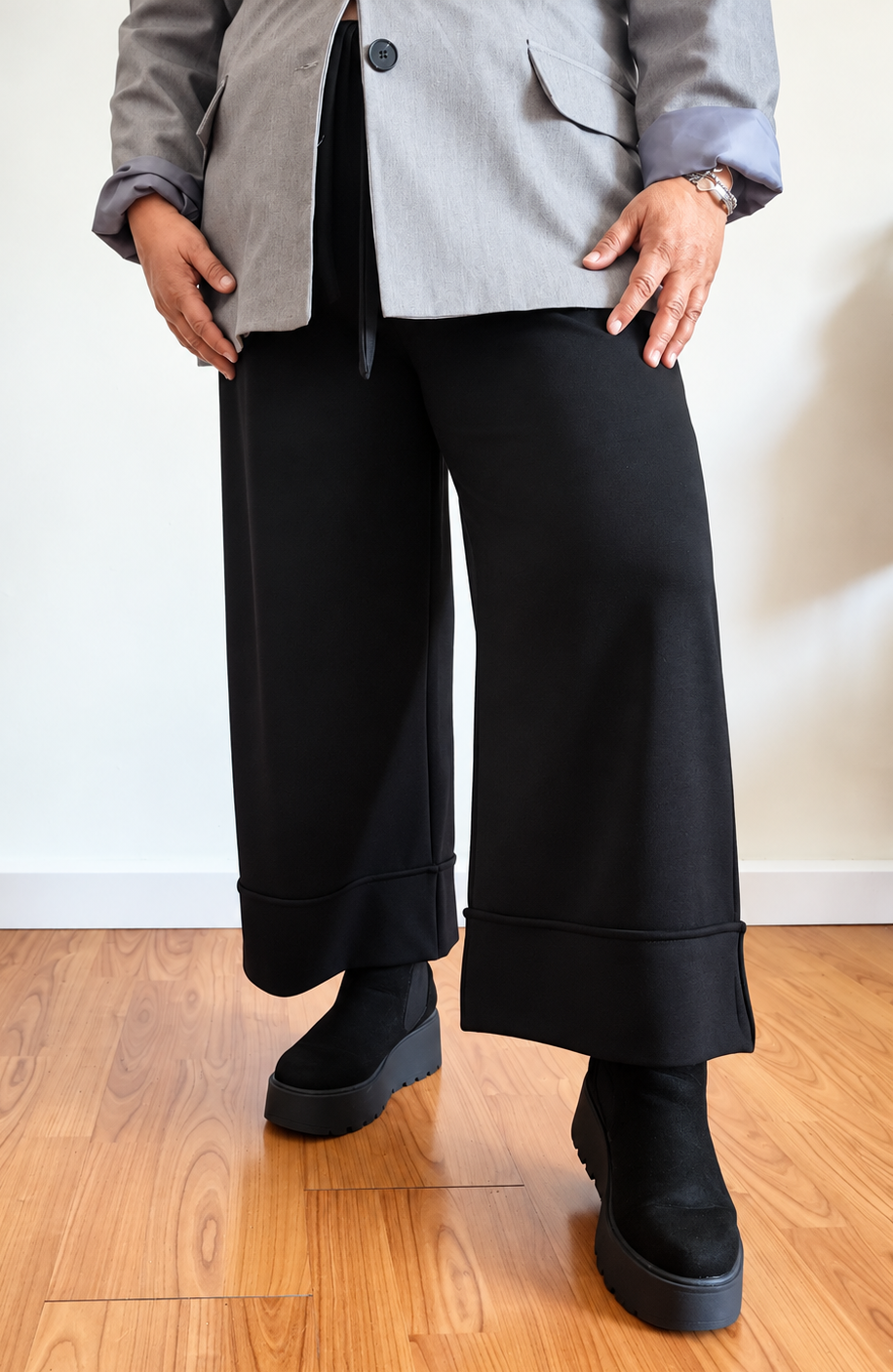 Pantalone Curvy Donna  Manhattan – Palazzo Cropped