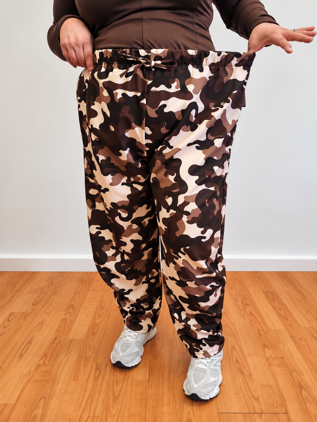 Pantaloni Curvy Camouflage con Coulisse