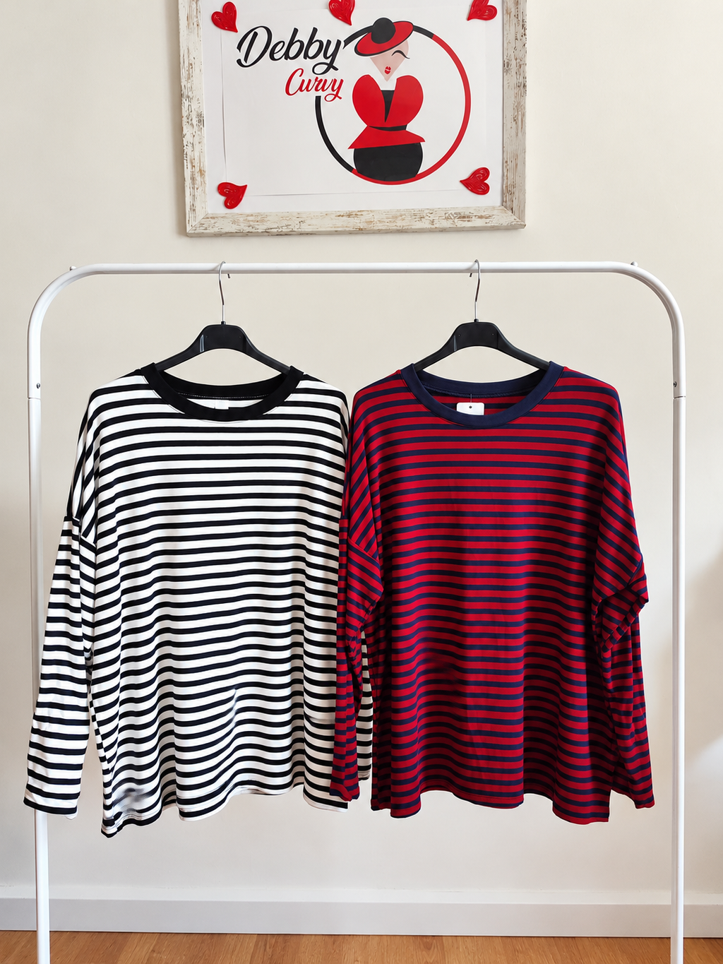 Maglia casual a righe con maniche lunghe