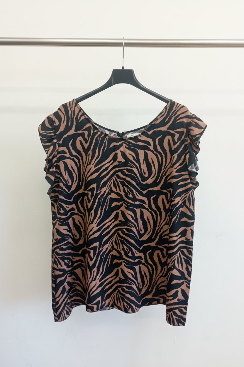 Blusa safari con fiocchetto dietro