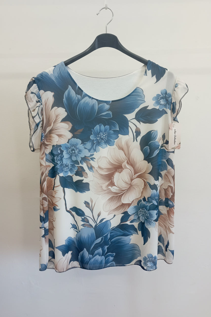 Blusa flower blue