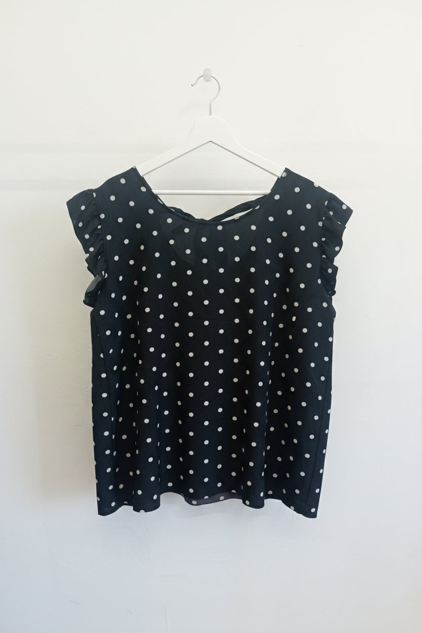 Blusa pois con fiocchetto dietro