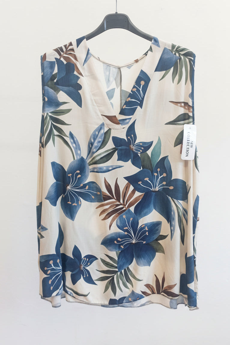 Blusa curvy fantasia floreale donna